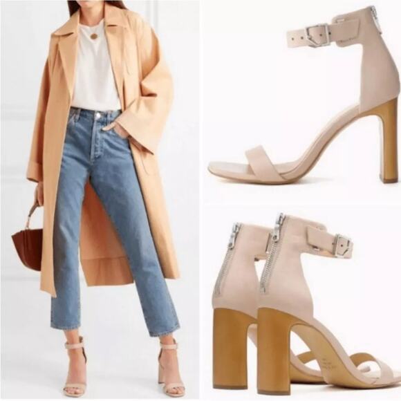 NIB! Rag & Bone Ellis Sandal Leather Block Heel in Nude - EU 38 / Size 8 - Picture 2 of 15